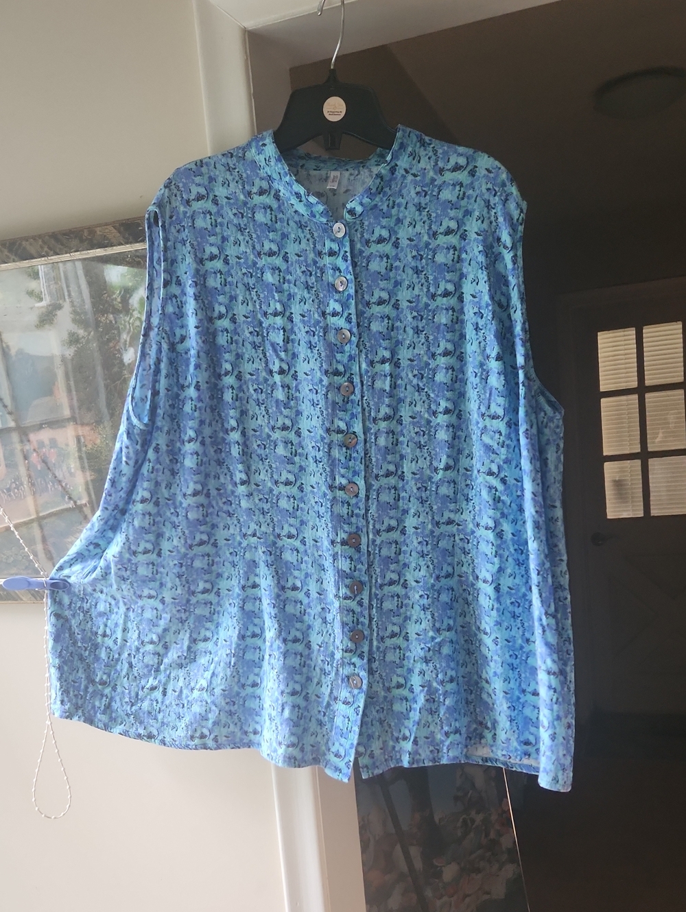 Vibrant Linen/Bamboo Stretchy Sleeveless Dress /Top "Shell" Buttons